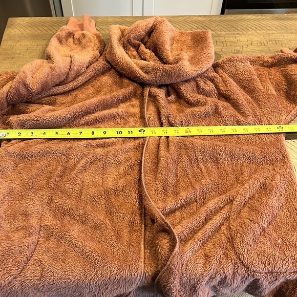 Forgotten Grace Sherpa Cardigan Jacket hoodie medium muted coral color - Picture 6 of 7